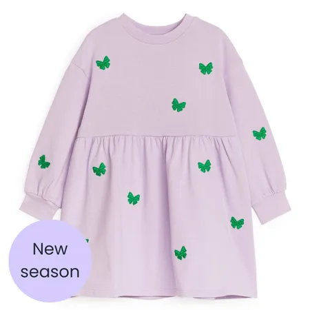 Purple Embroidered Butterfly Dress