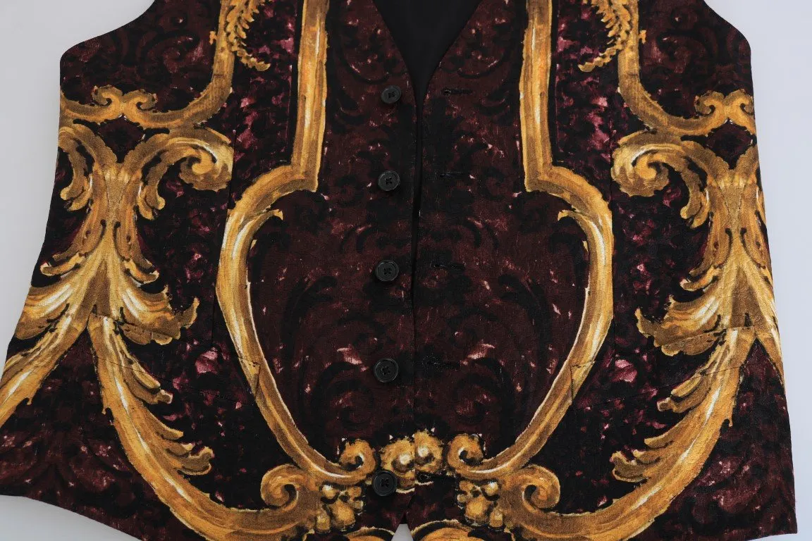 Purple Gold Baroque Wool Vest