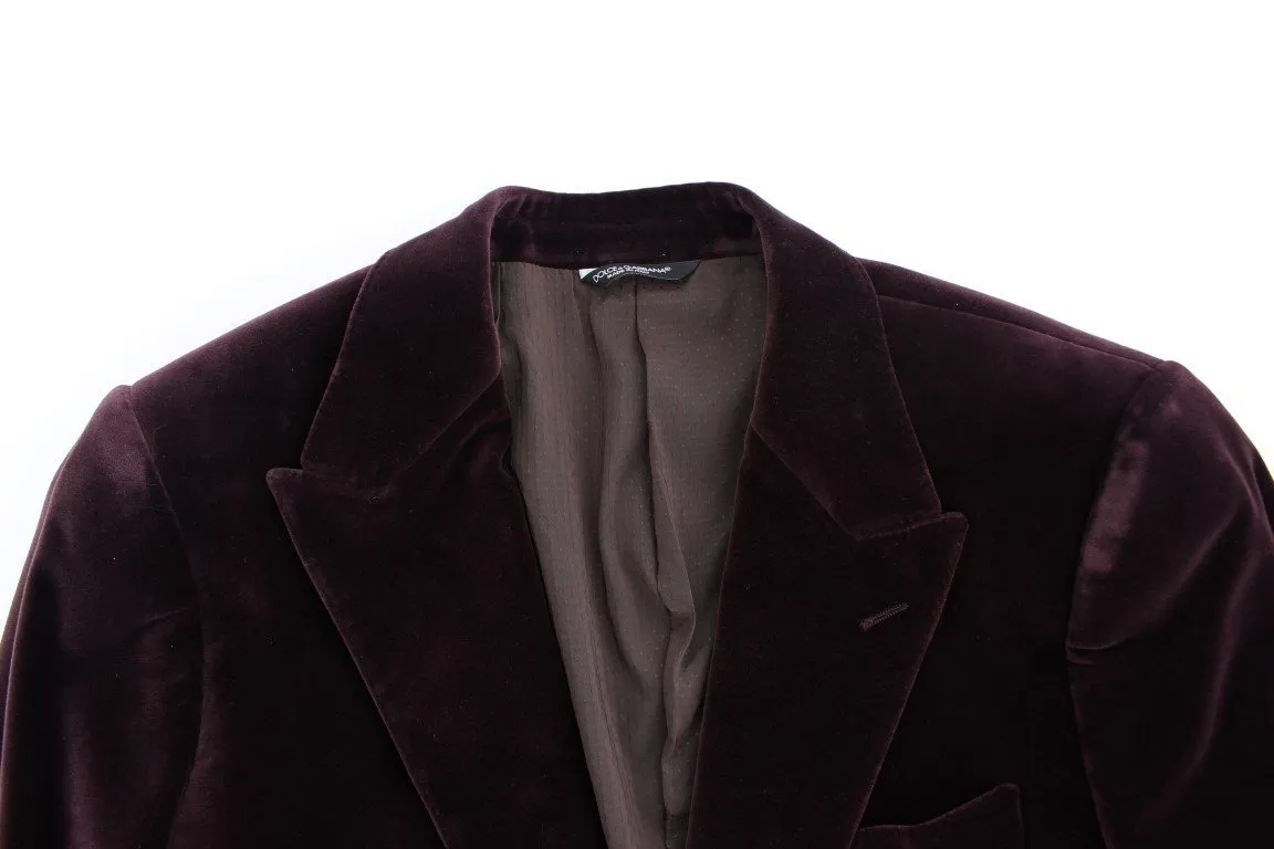 Purple velvet slim fit blazer