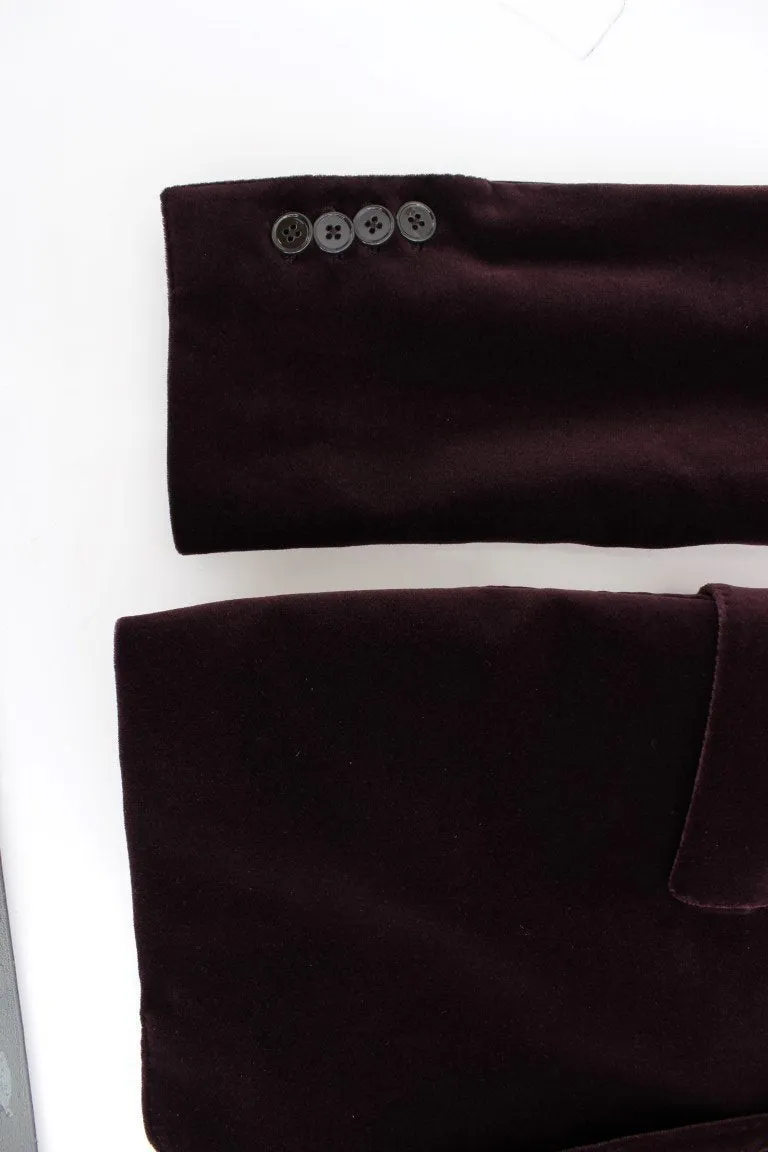 Purple velvet slim fit blazer