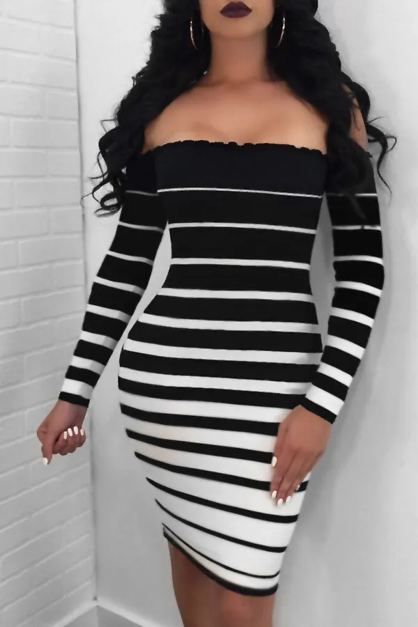 "Lisa" Striped Mini Dress