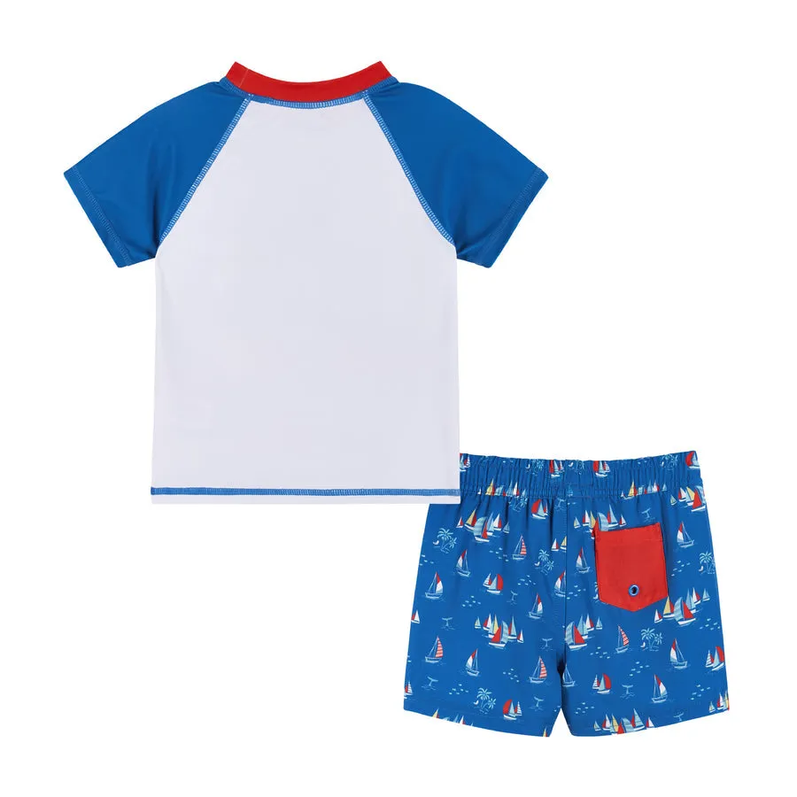 Raglan Sailboat Rashguard and Boardshort