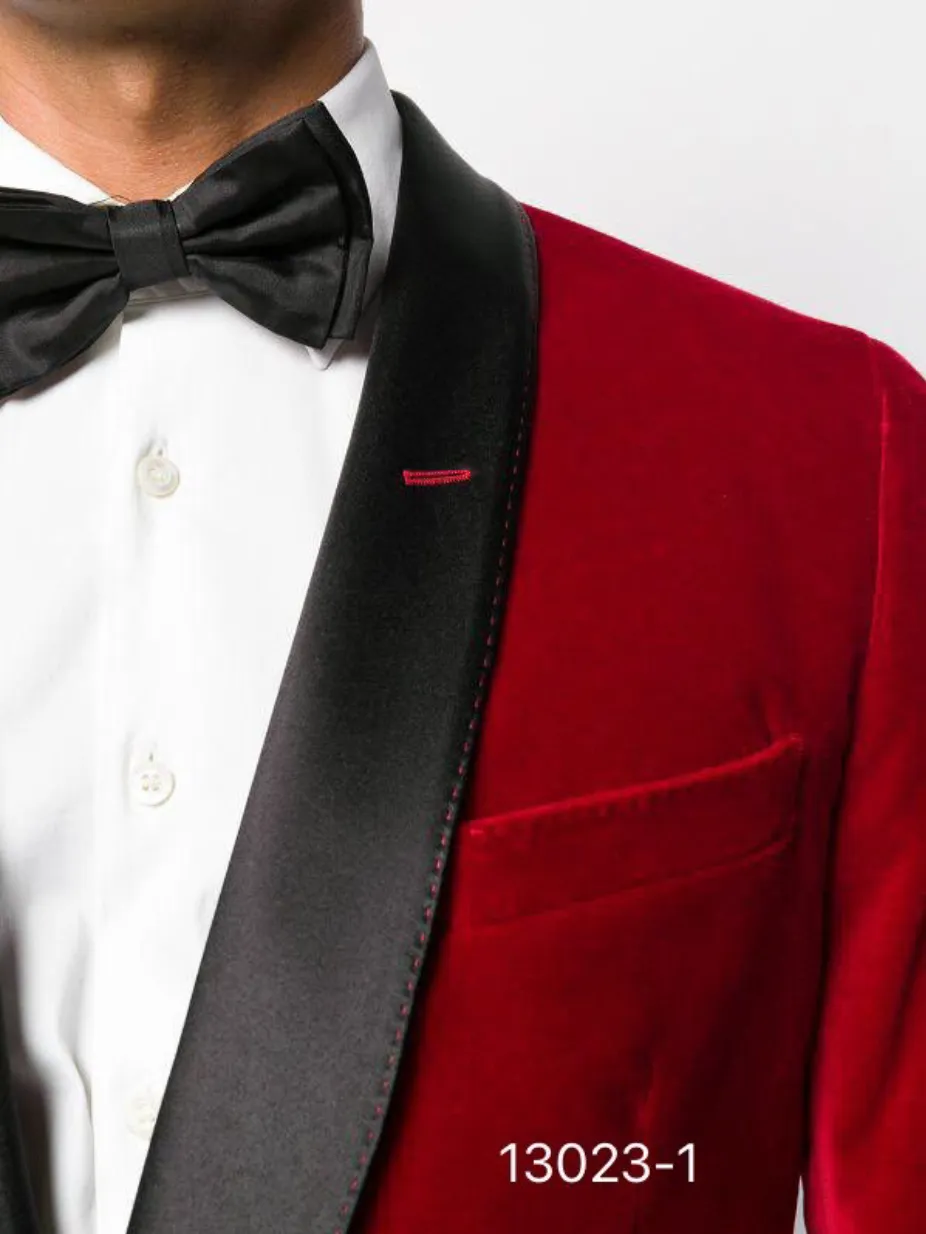 Red Plain Velvet Jacket