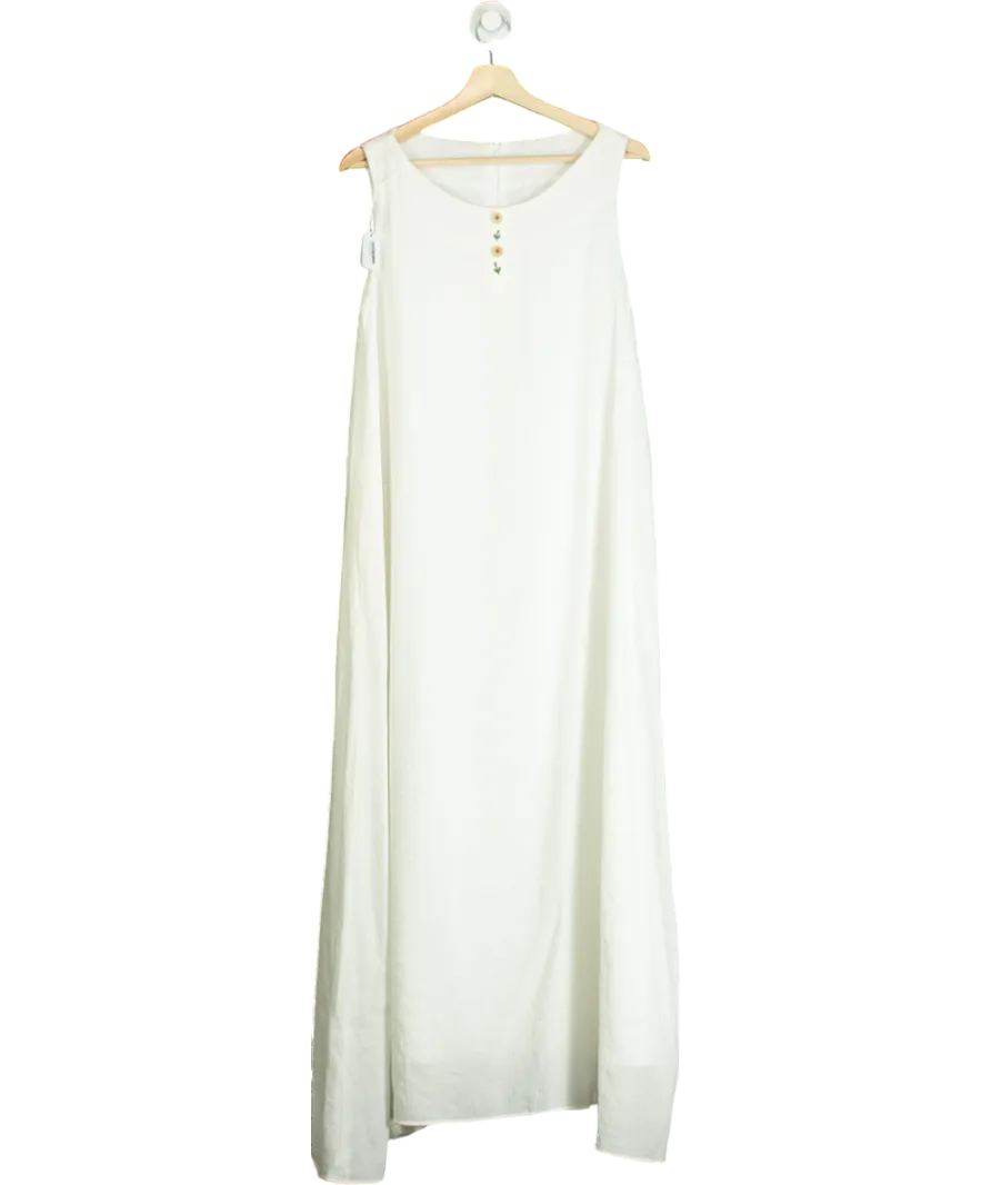 Rosie Hong White Caterina Linen Dress UK 8