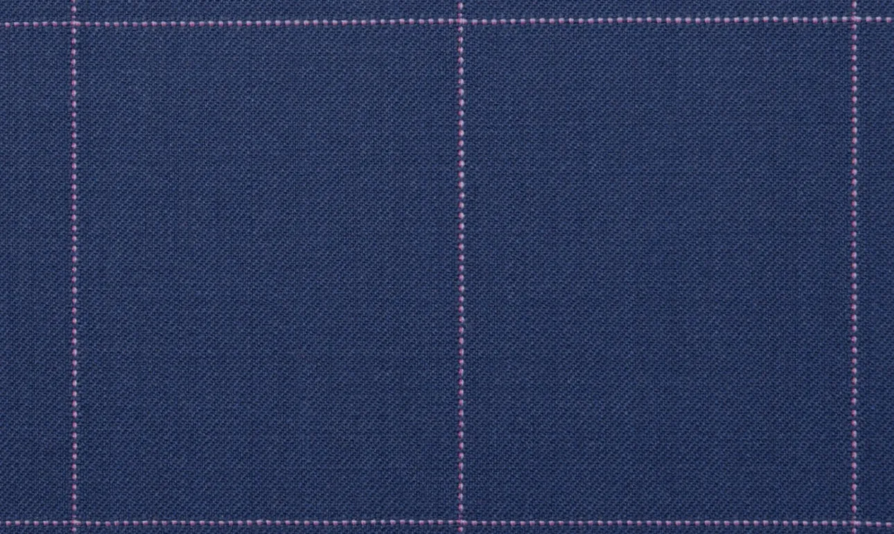 Royal Blue with Pink Windowpane Short Suit