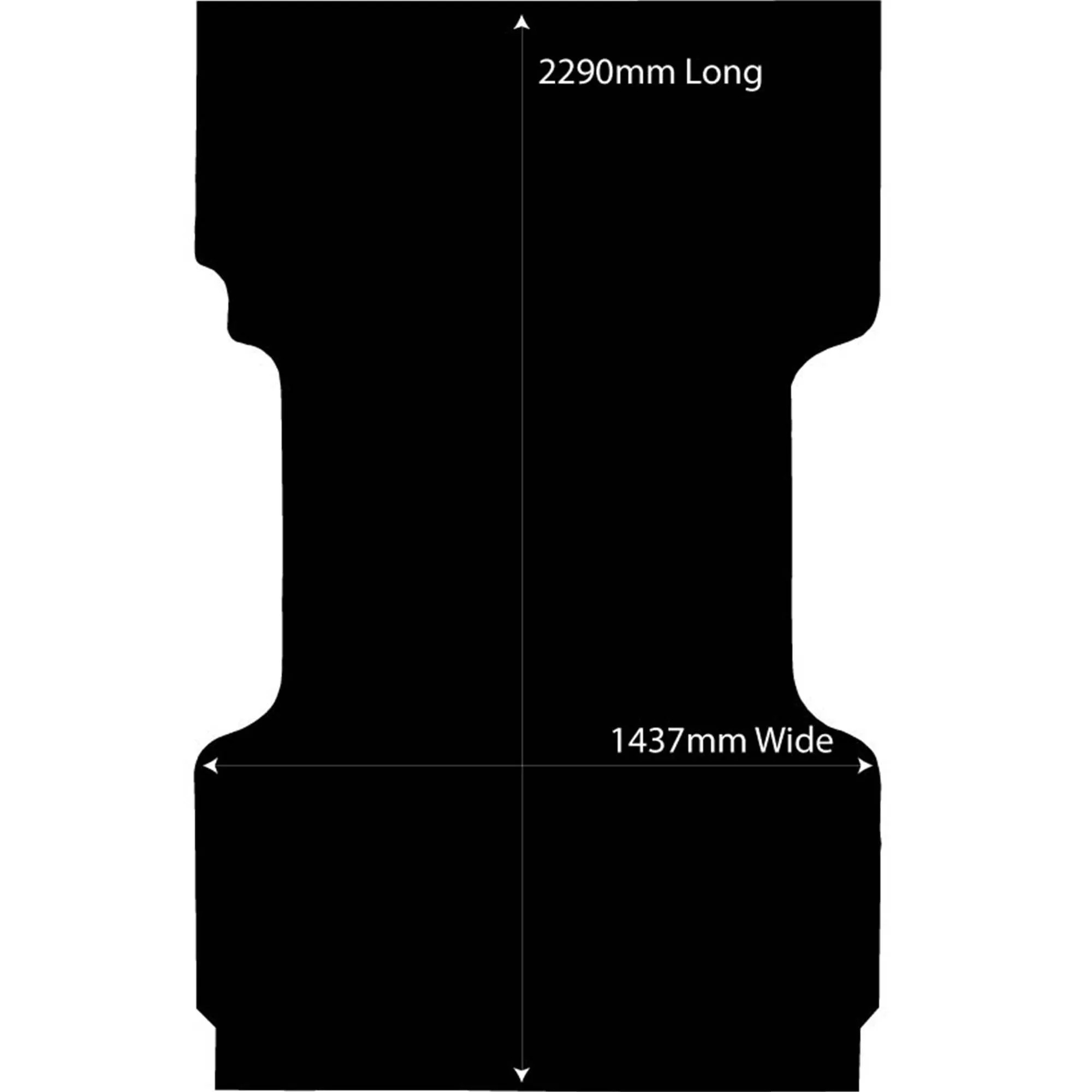 Rubber Ute Tub Mat to fit Holden Colorado RC Single Cab 2003 to June 2012 - Suits Spray On Liner Or No Liner