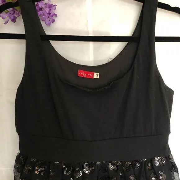 Ruby Fox, Cotton tank top with sequined bottom