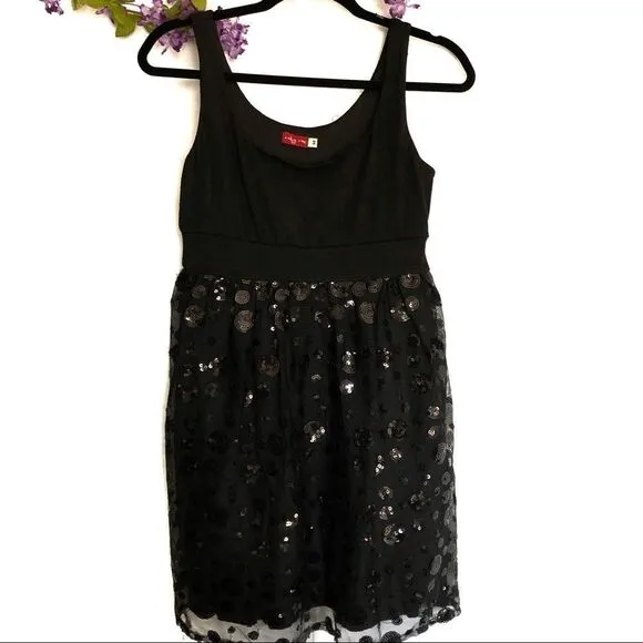 Ruby Fox, Cotton tank top with sequined bottom
