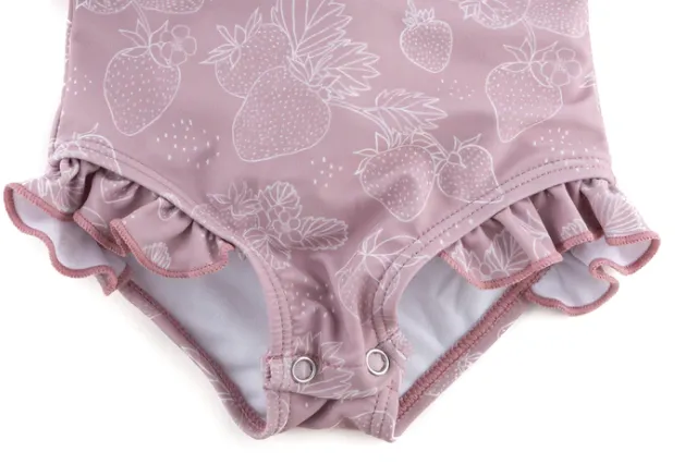 Ruffle Rashguard Swim Suit