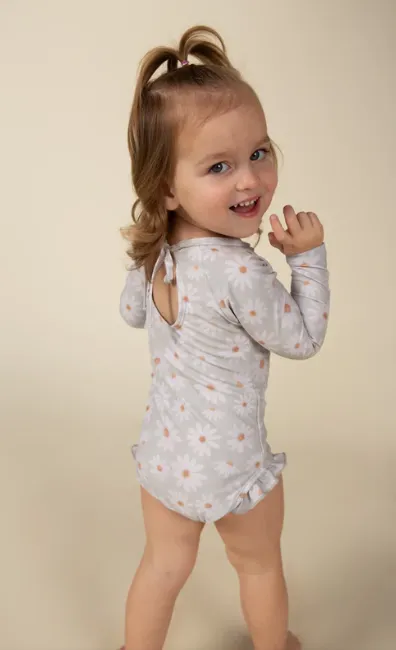 Ruffle Rashguard Swim Suit