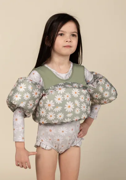 Ruffle Rashguard Swim Suit