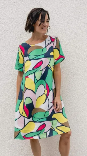 See Saw bright print dress