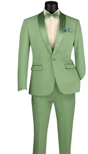 Slim Fit 2 Piece Stretch Fabric Suit Sage TSS-2