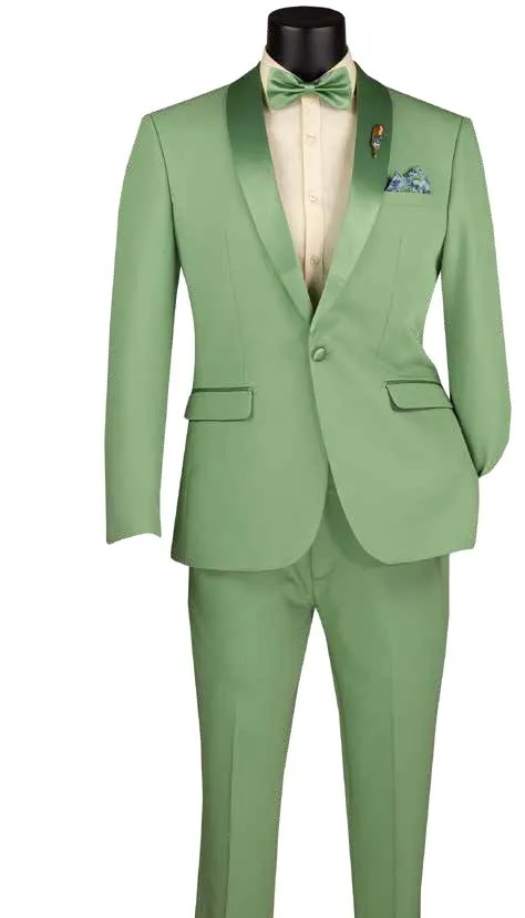 Slim Fit 2 Piece Stretch Fabric Suit Sage TSS-2