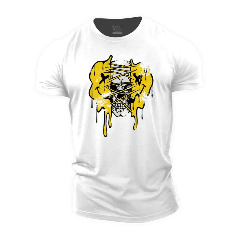 Smiley Skull Cotton T-Shirt