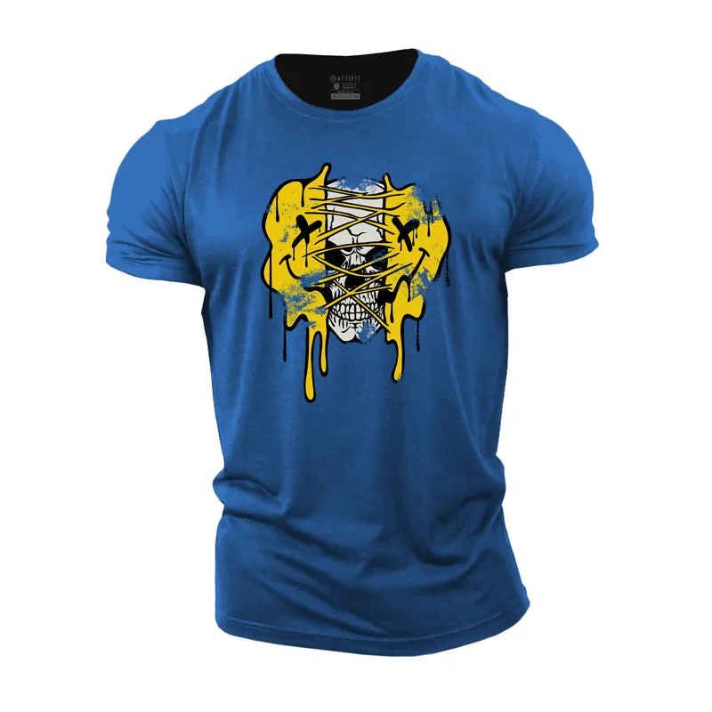 Smiley Skull Cotton T-Shirt