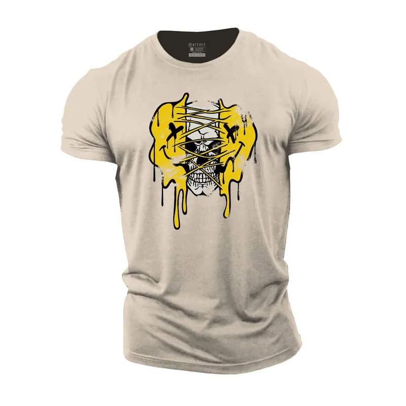 Smiley Skull Cotton T-Shirt