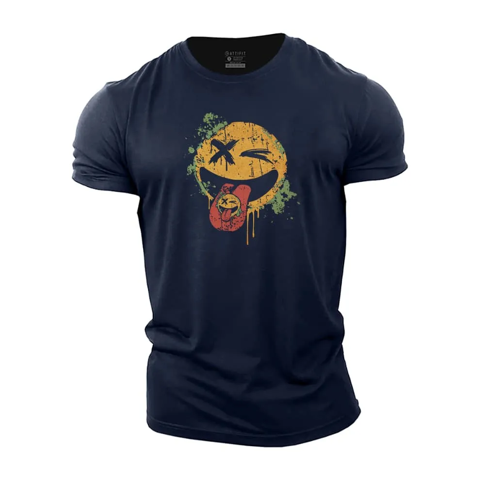 Smiley Stick Out Tongue Cotton T-Shirt