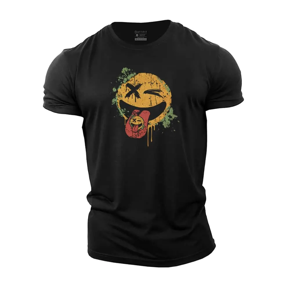 Smiley Stick Out Tongue Cotton T-Shirt