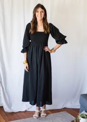 Southern Charm Black Smocked Dress