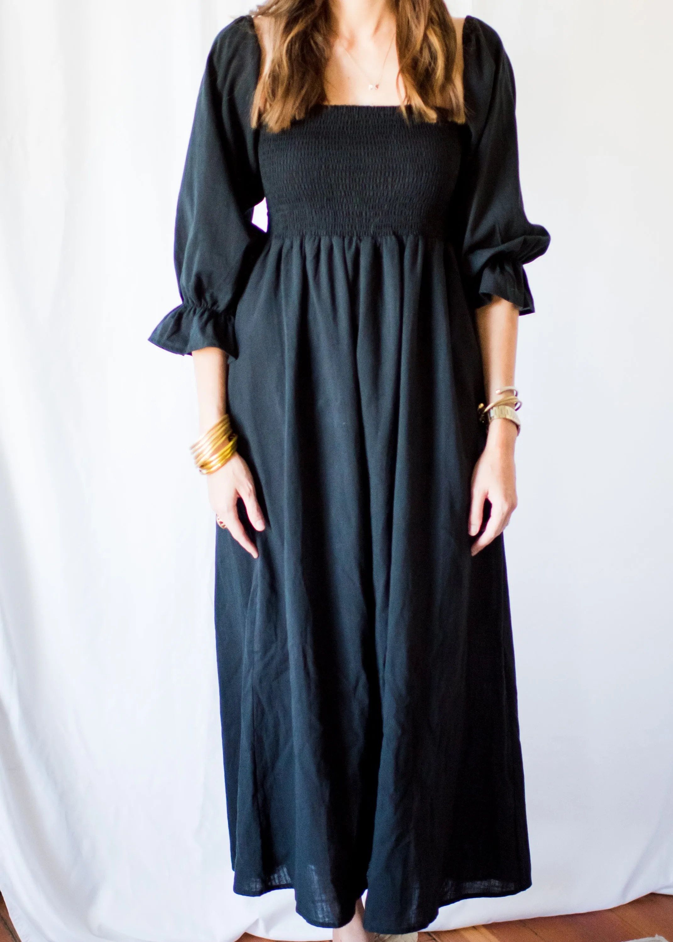 Southern Charm Black Smocked Dress