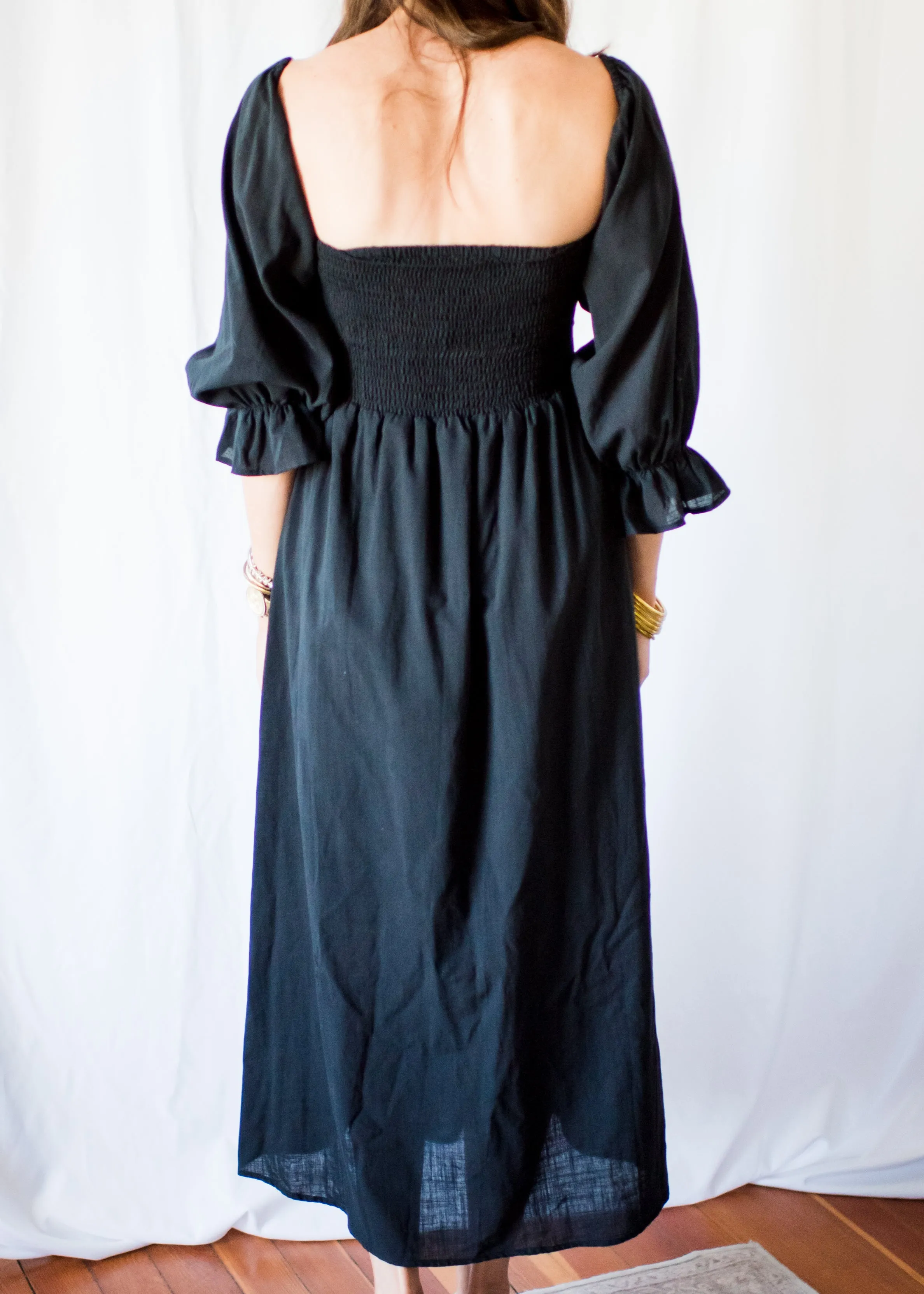 Southern Charm Black Smocked Dress