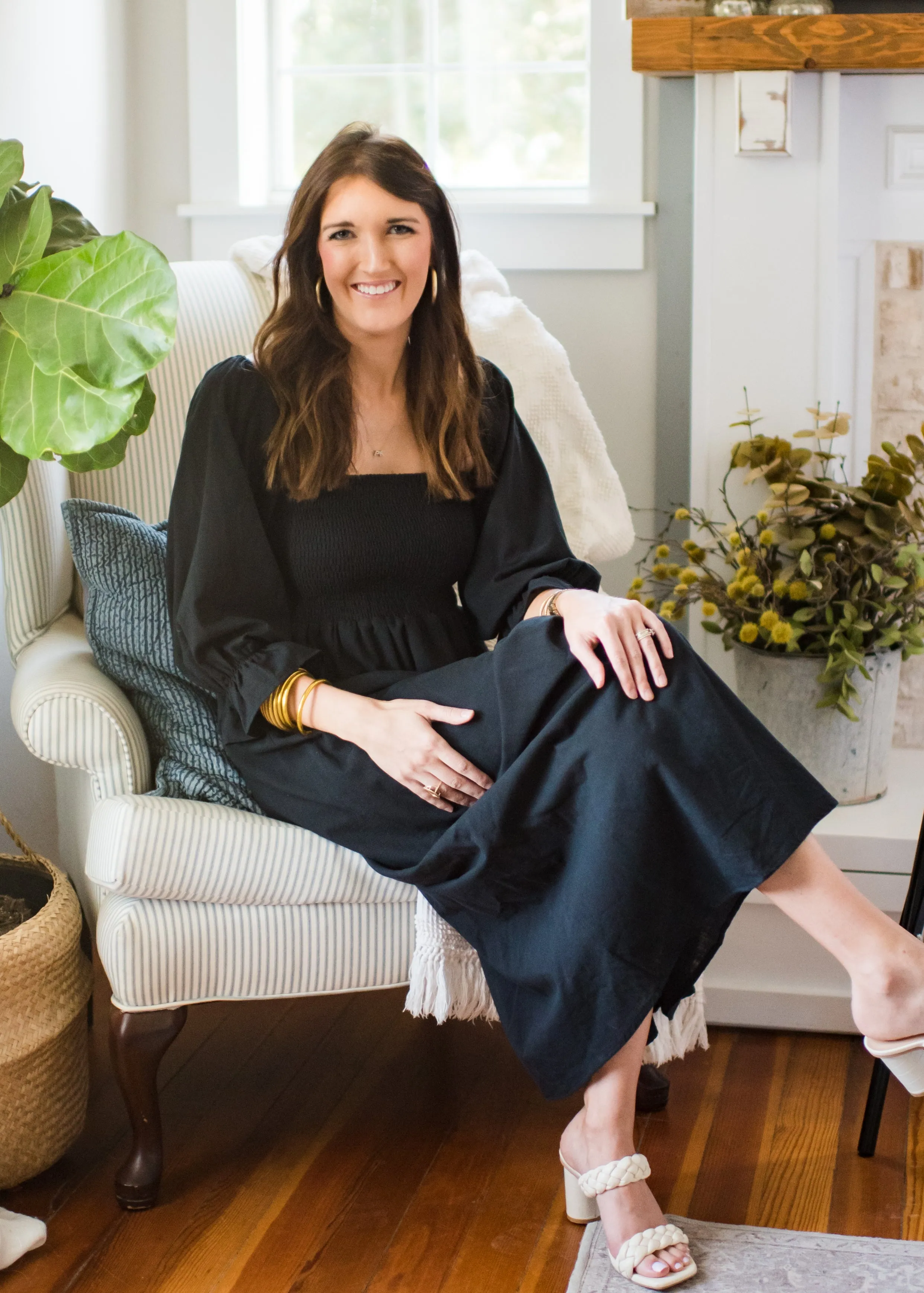 Southern Charm Black Smocked Dress