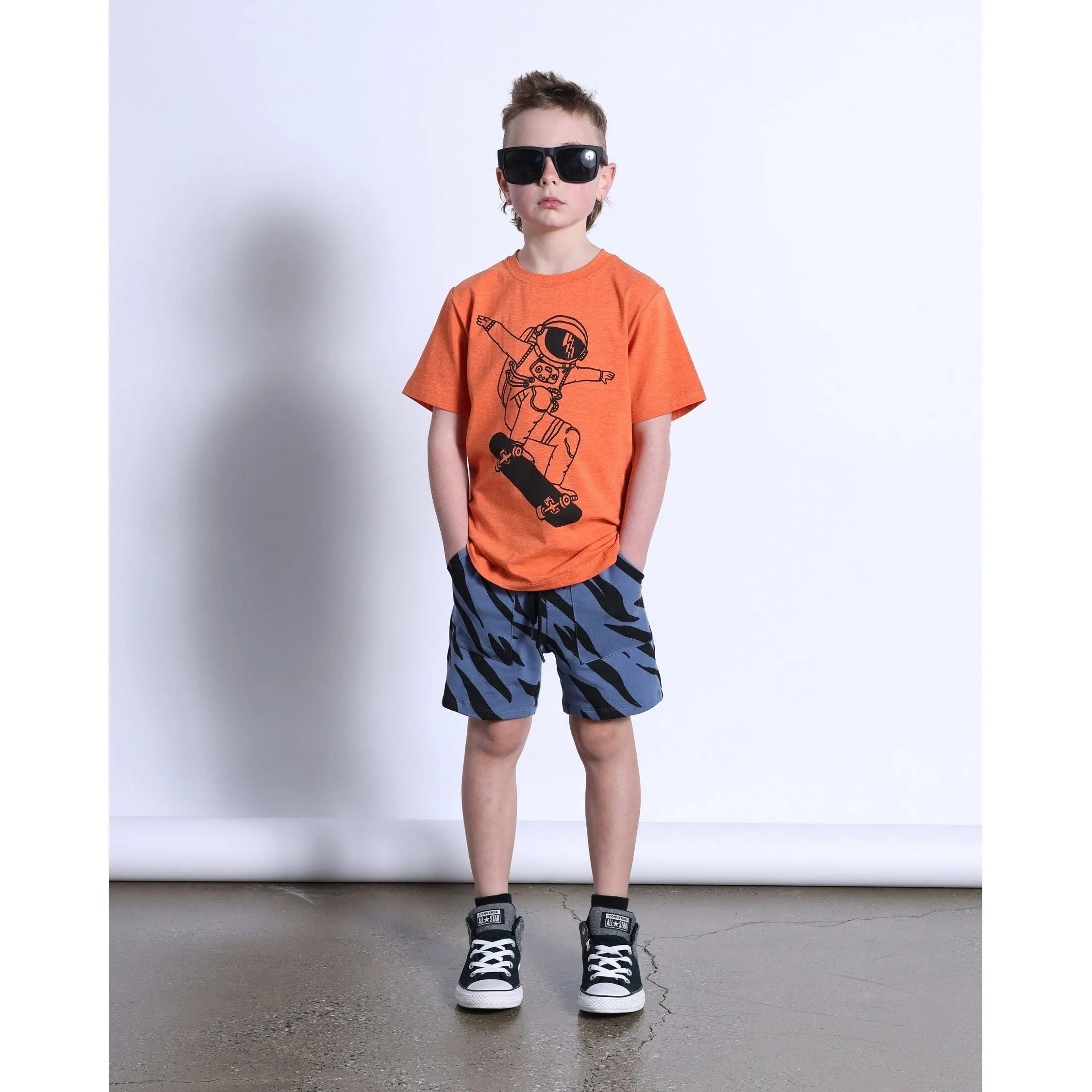 Space Skater Tee- Tangerine Marle