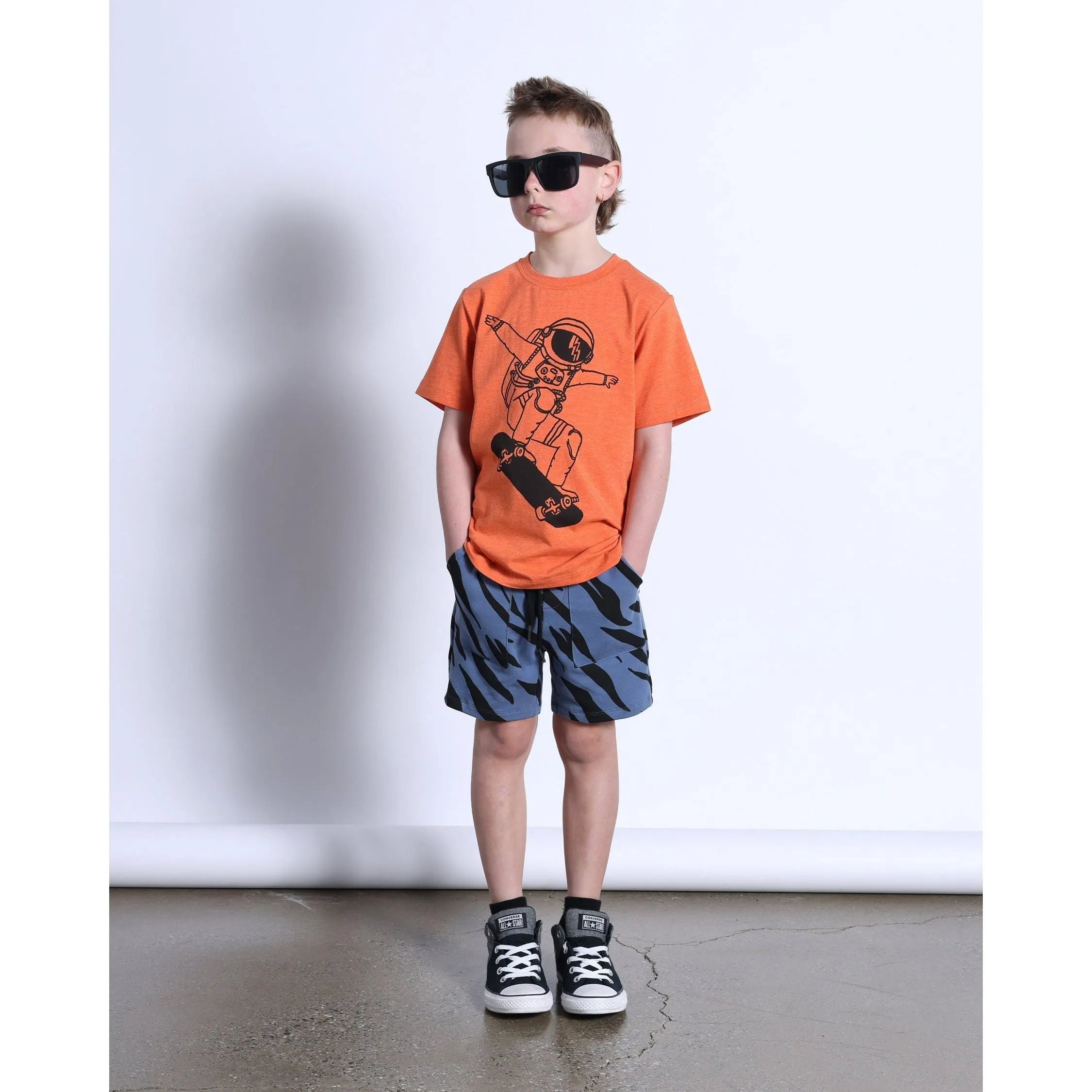 Space Skater Tee- Tangerine Marle