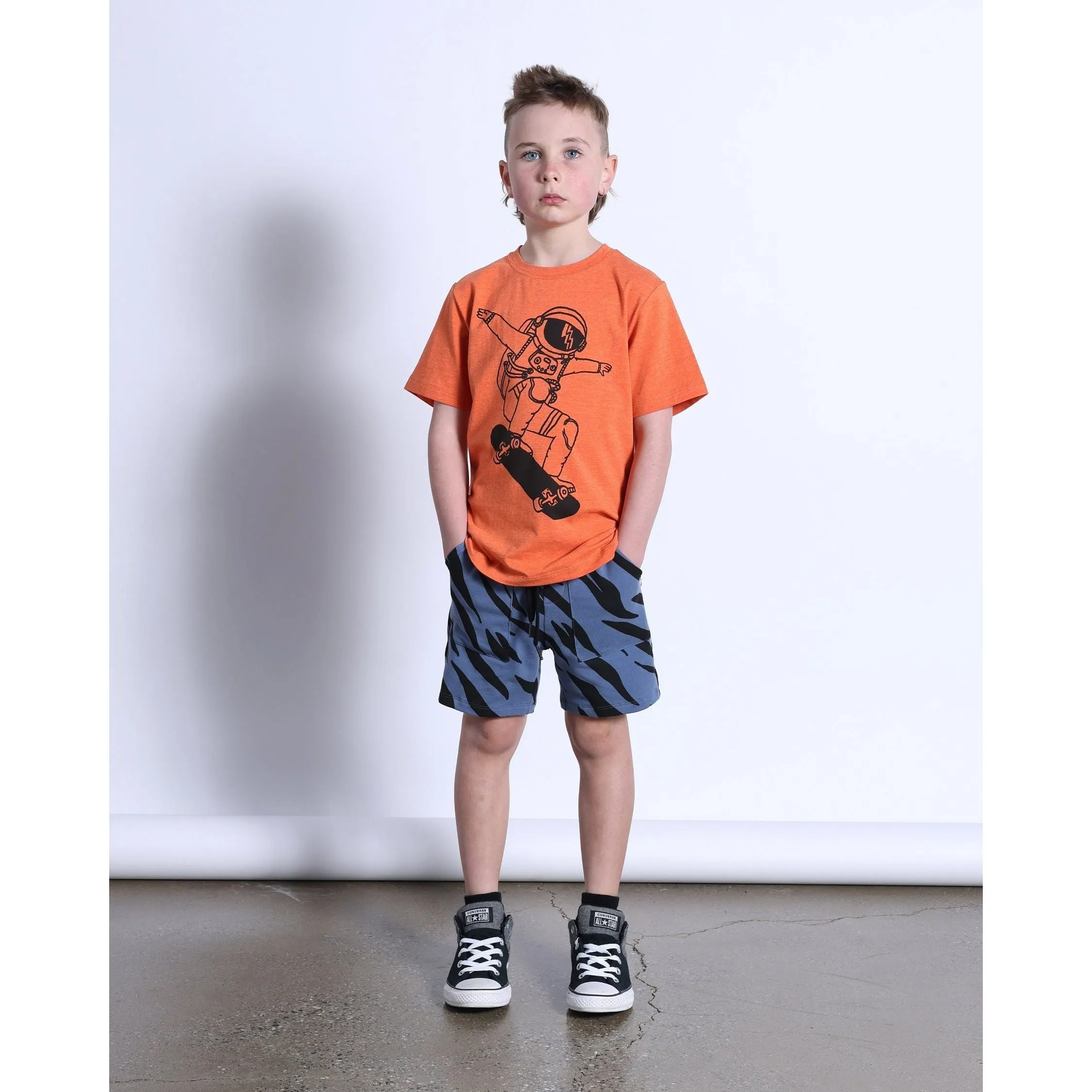 Space Skater Tee- Tangerine Marle