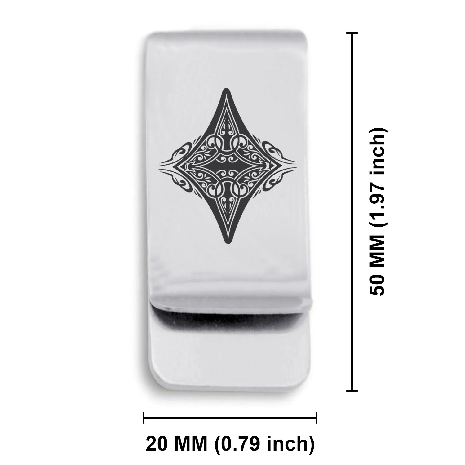 Stainless Steel Vintage Diamond Suit Classic Slim Money Clip