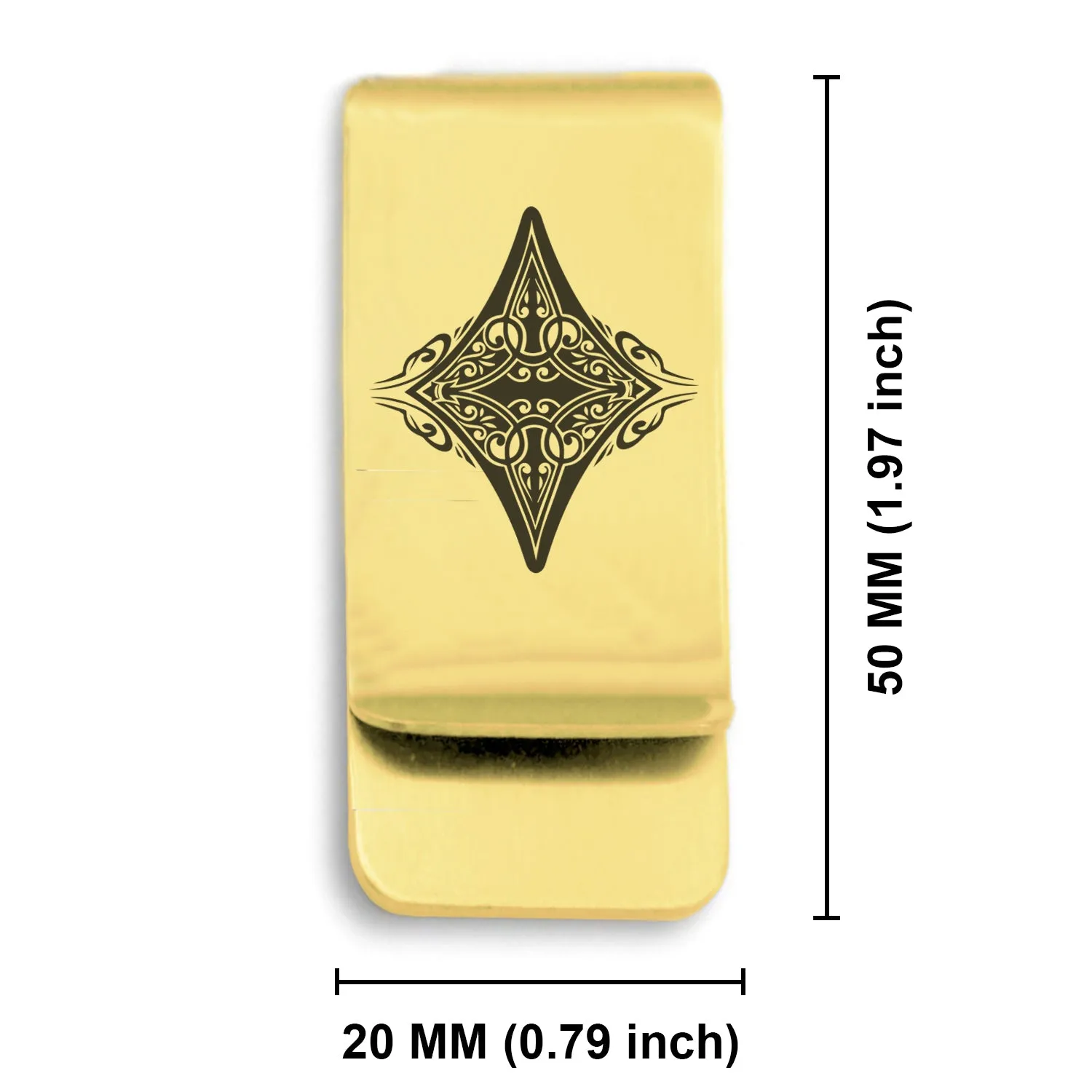 Stainless Steel Vintage Diamond Suit Classic Slim Money Clip