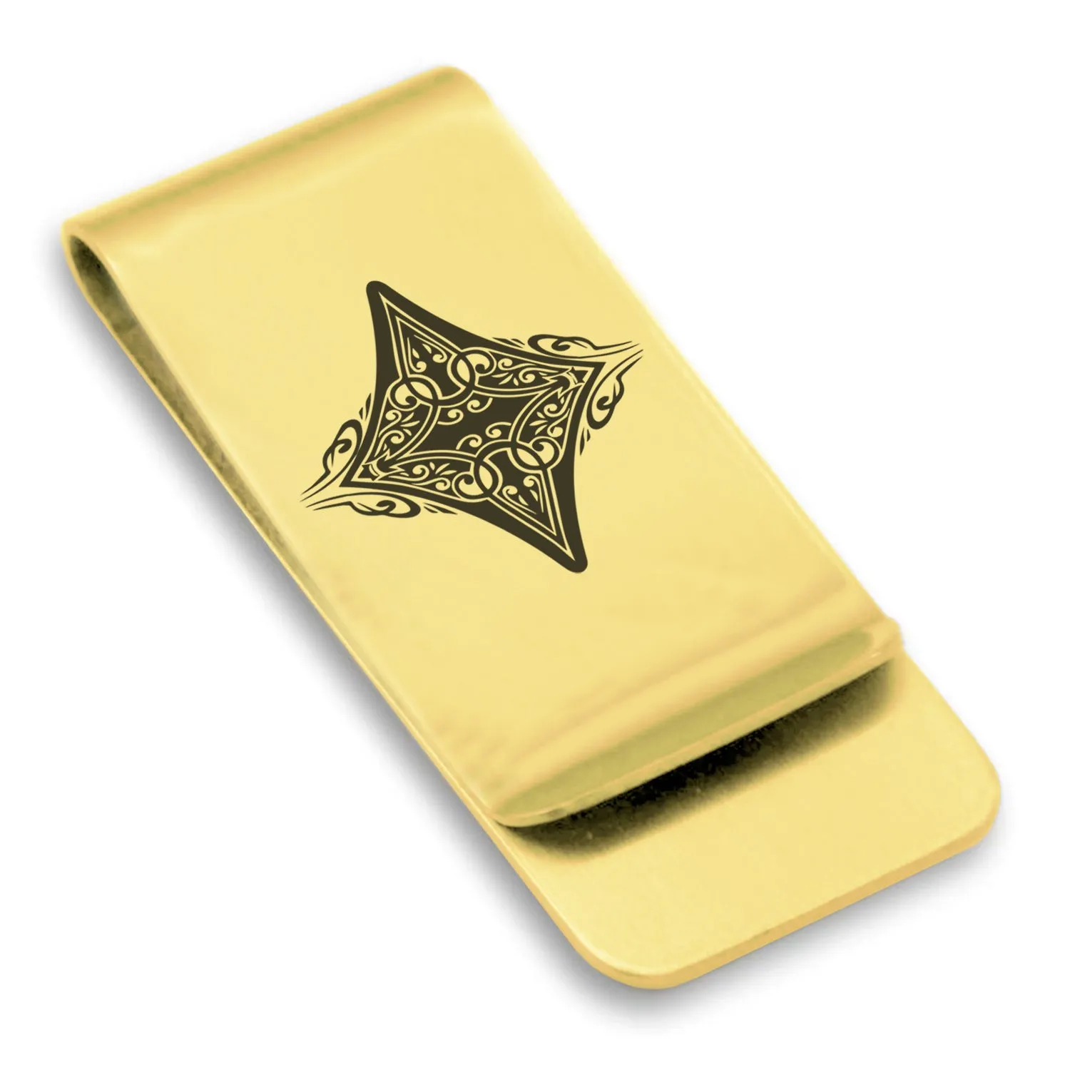 Stainless Steel Vintage Diamond Suit Classic Slim Money Clip
