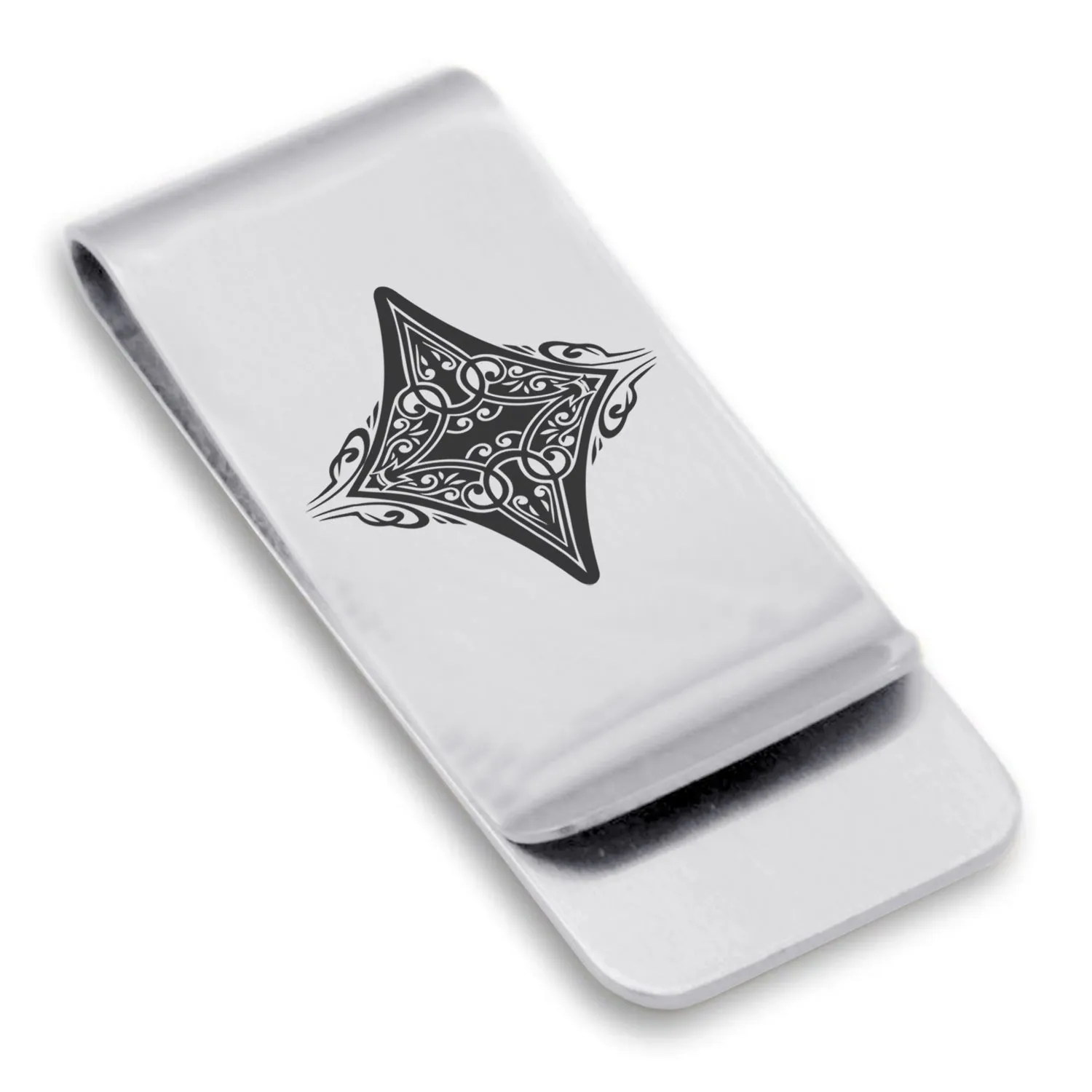 Stainless Steel Vintage Diamond Suit Classic Slim Money Clip