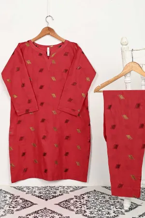 STP-144D-Red - 2PC COTTON EMBROIDERED STITCHED
