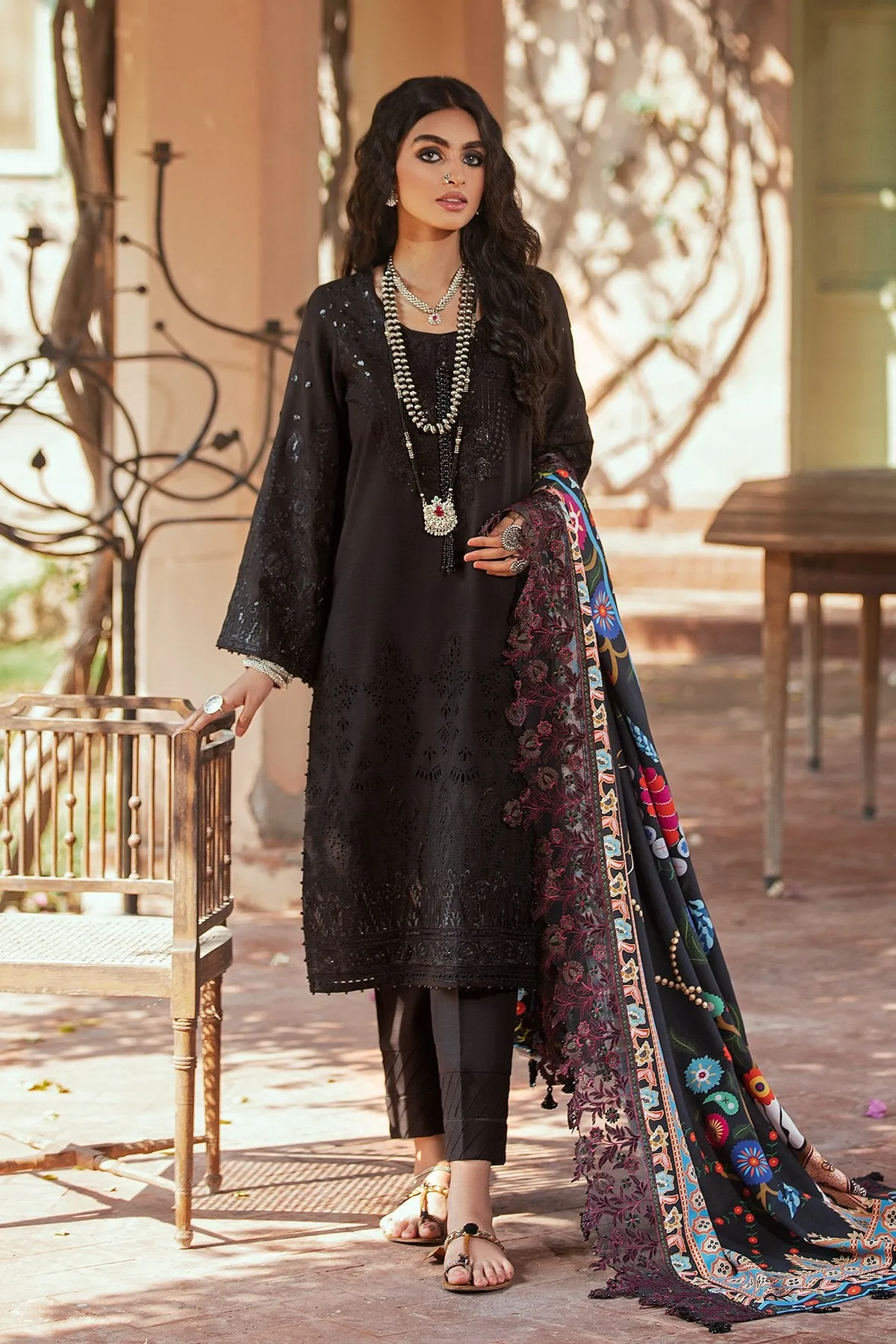 SUREELI NW-35 |  Nureh Maya Khaddar Fall / Winter Collection 2021 | Unstitched Embroidered Slub Khaddar Suits