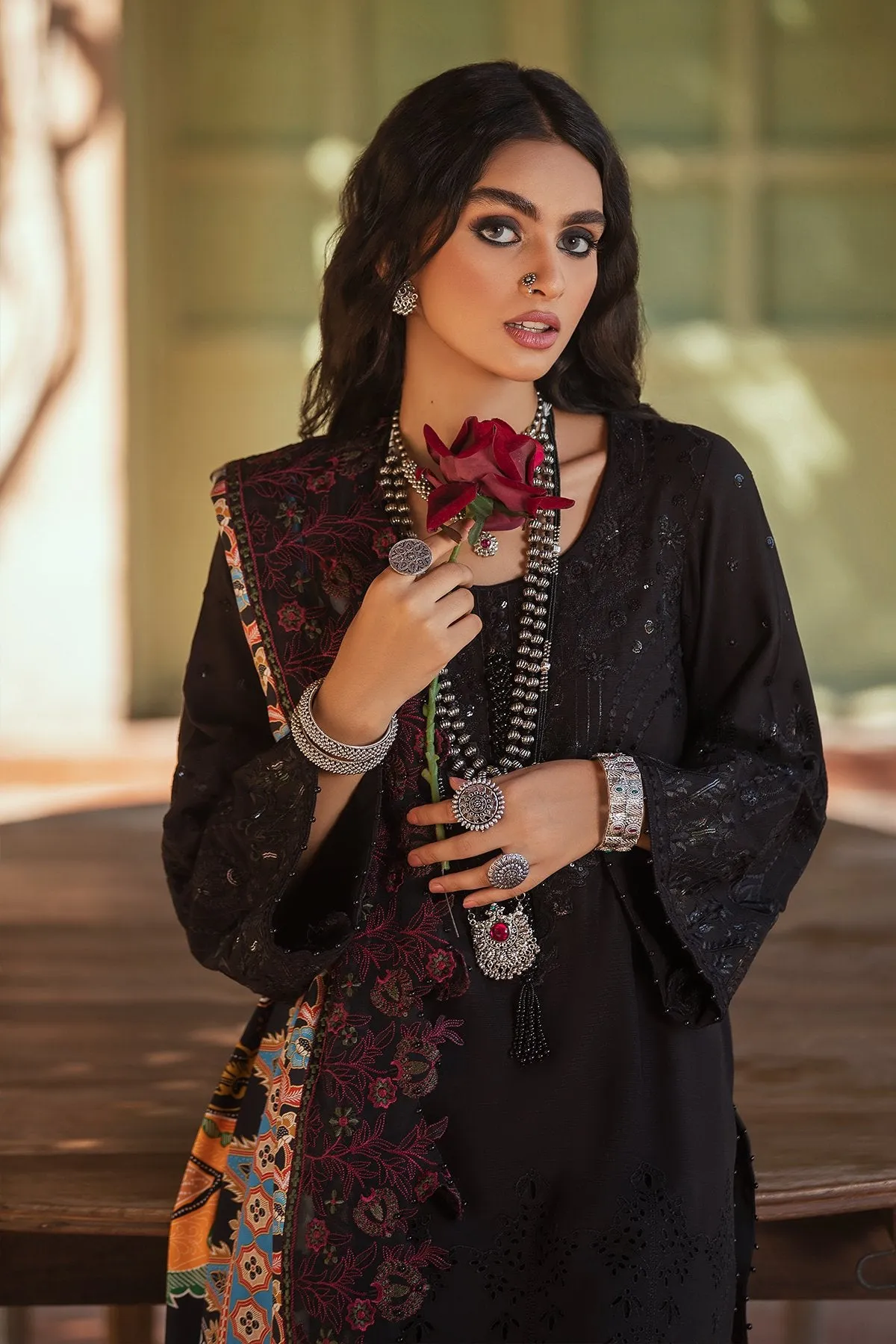 SUREELI NW-35 |  Nureh Maya Khaddar Fall / Winter Collection 2021 | Unstitched Embroidered Slub Khaddar Suits