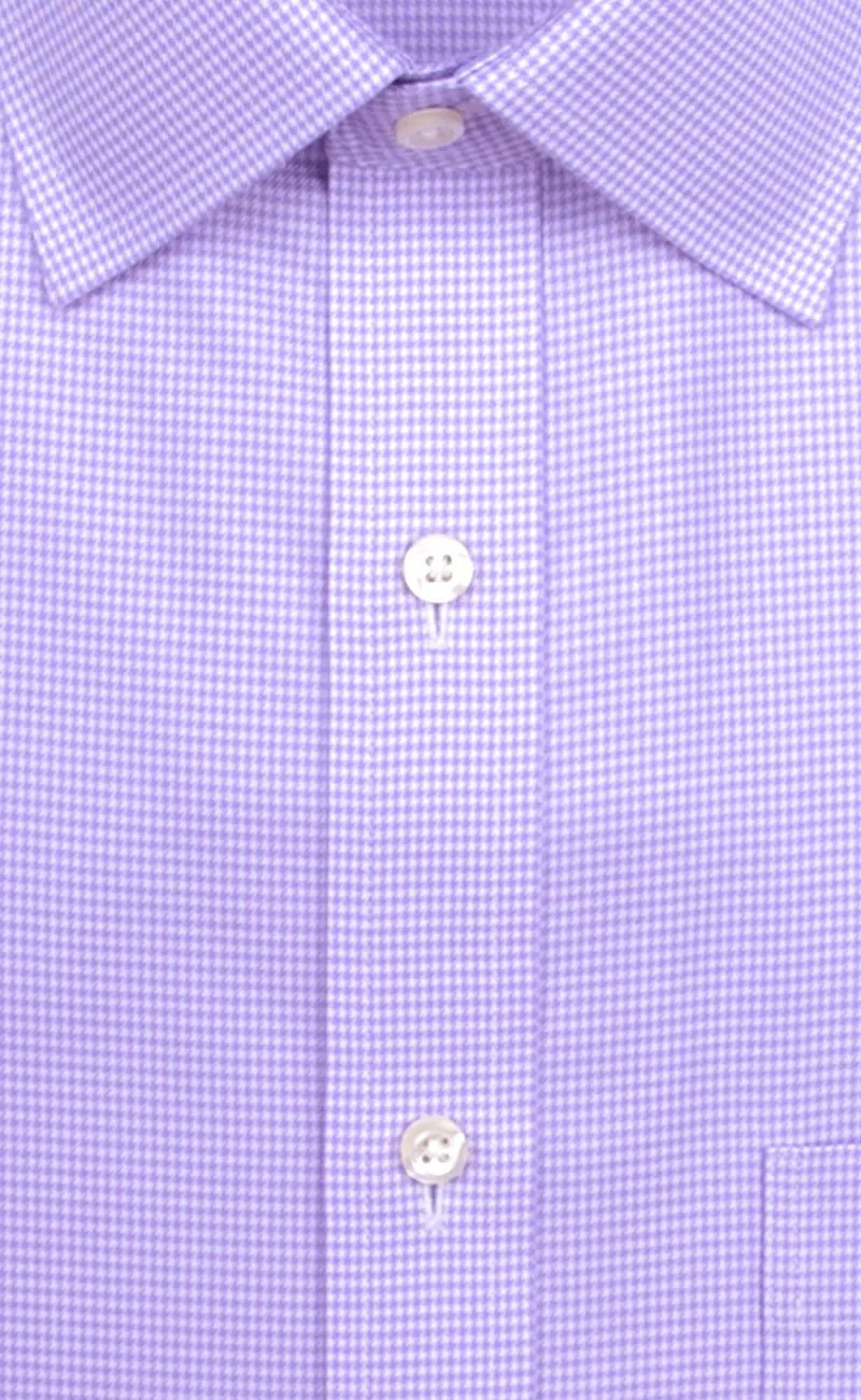 Tailored Fit Purple Houndstooth Spread Collar Supima® Cotton Non-Iron Twill Dress Shirt (B/T)
