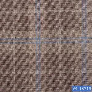 Taupe Brown with Blue Check Suit