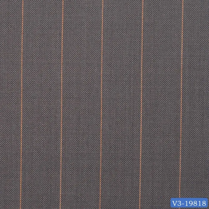 Taupe Grey with Orange Stripe Regular Suit