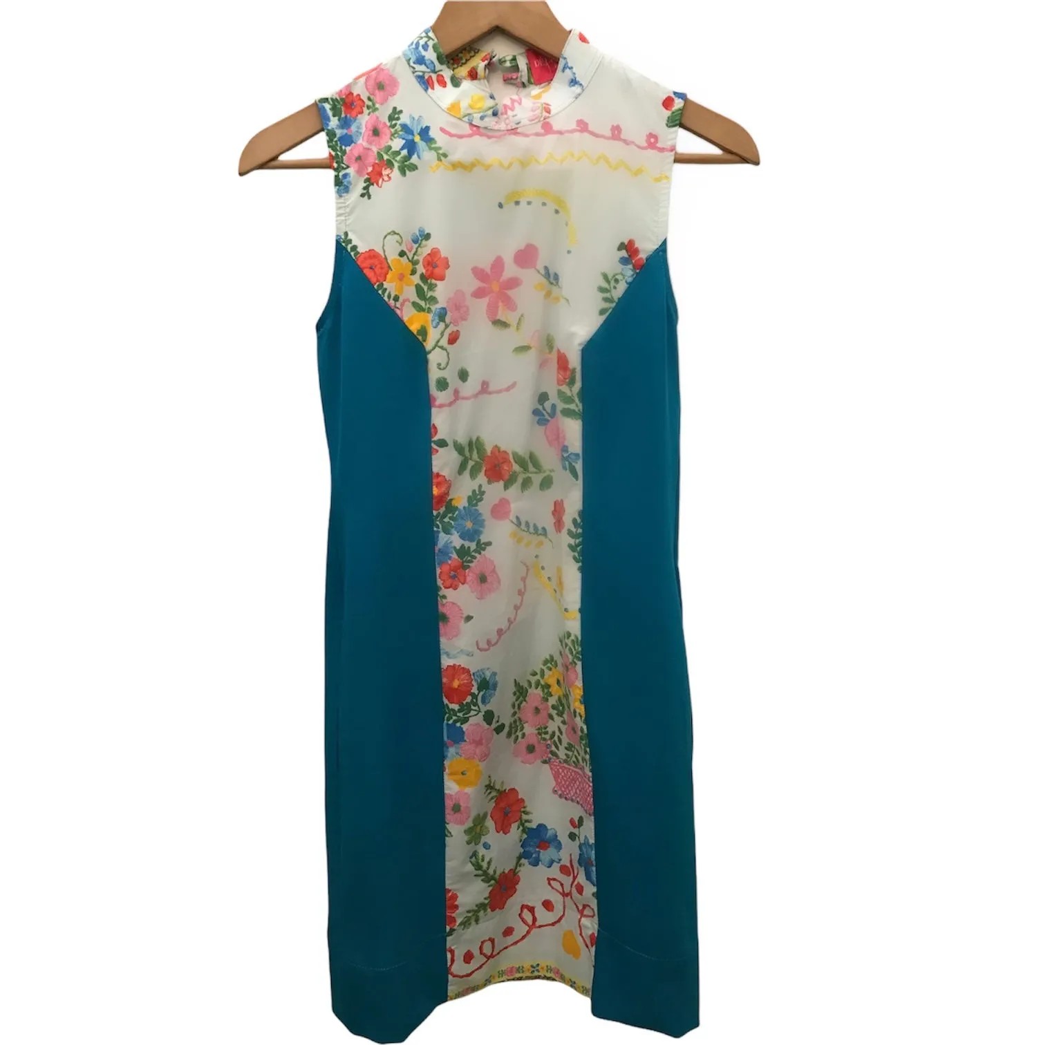 TEATIME FLEUR BLUE HANDMADE MODERN COTTON CHEONGSAM