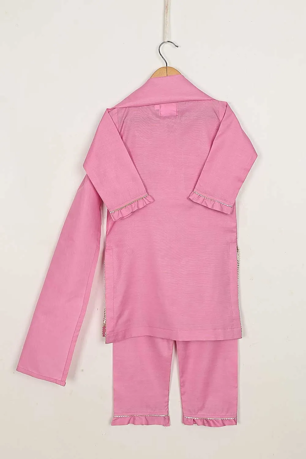 TKF-76-Pink - Kids 3Pc Pc Cotton Dress Pc Cotton Trouser