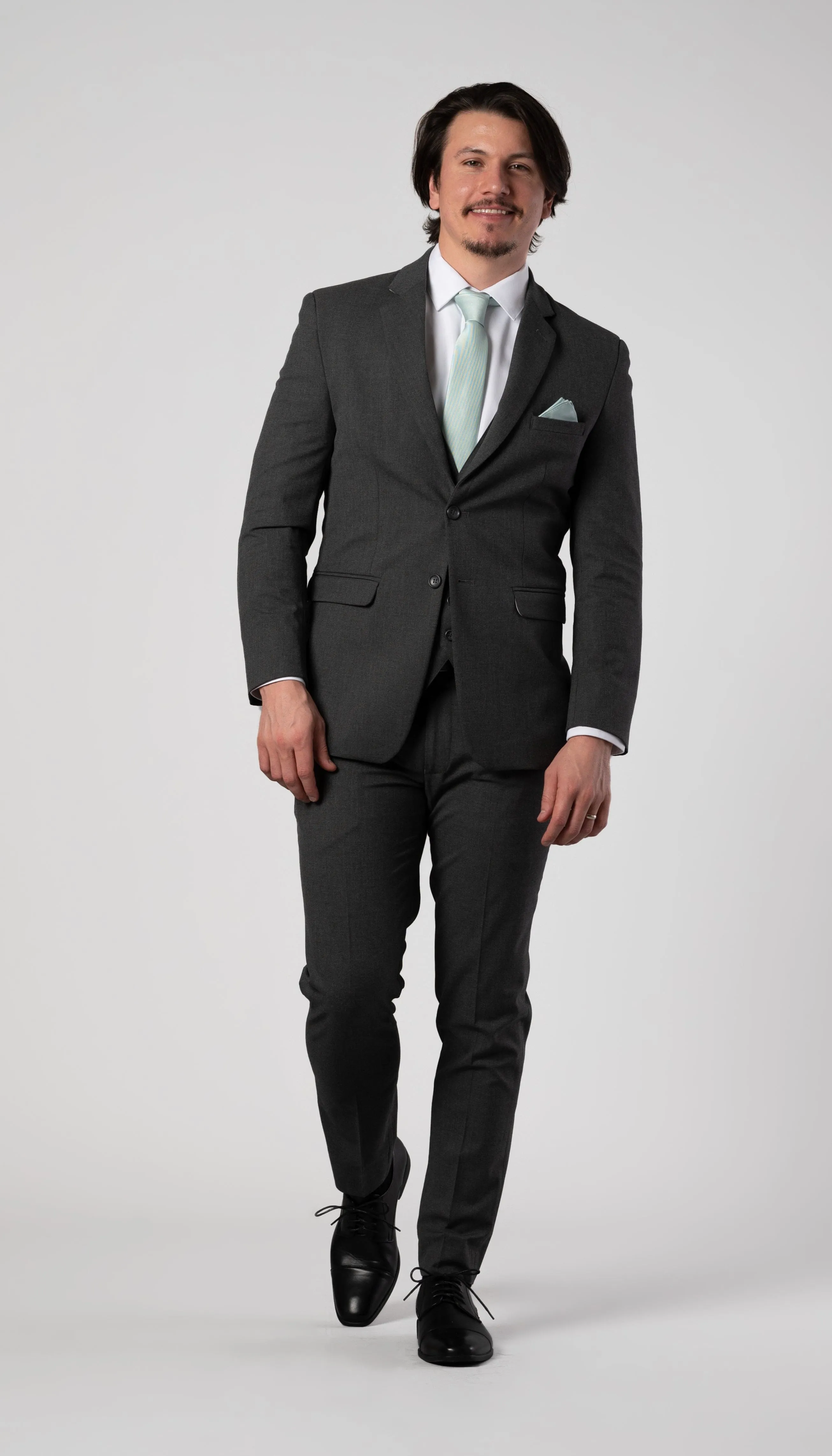 Trim Fit 2 Piece Suit Medium Grey
