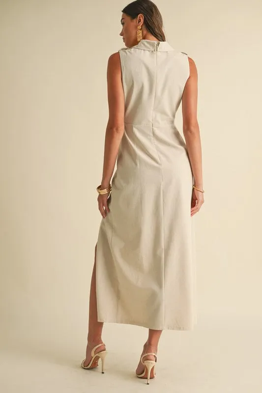 TUXEDO LINEN DRESS
