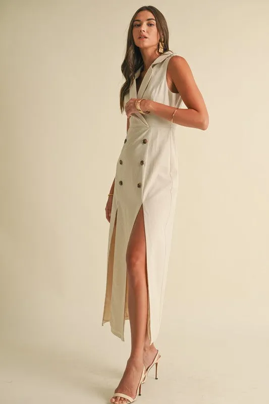 TUXEDO LINEN DRESS