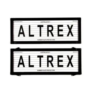 Ultimate 6 Figure Black Number Plate Covers With Lines - Swing Clip - 6L