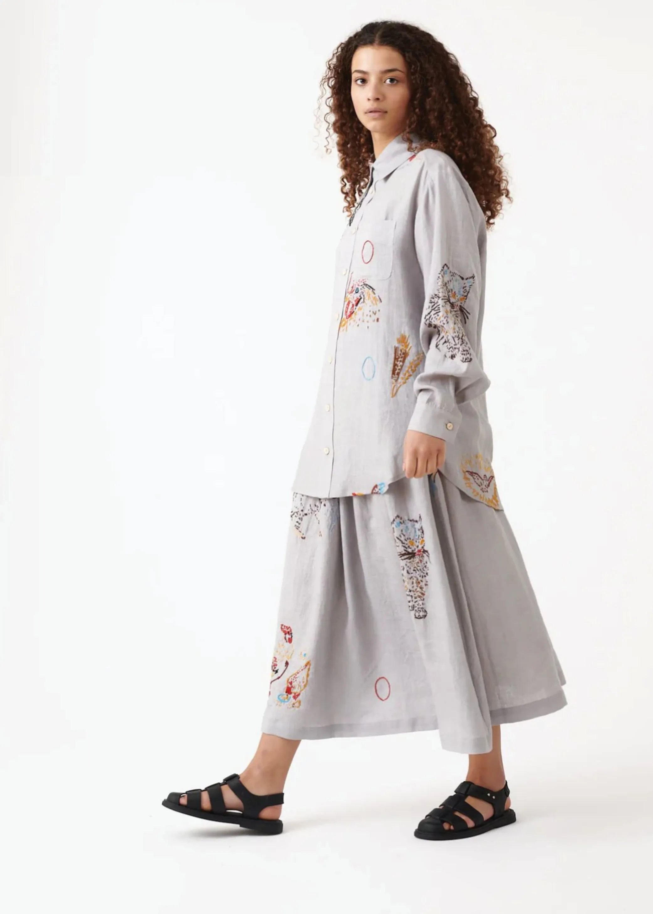 Unisex Shirt, Hand Embroidered Animals