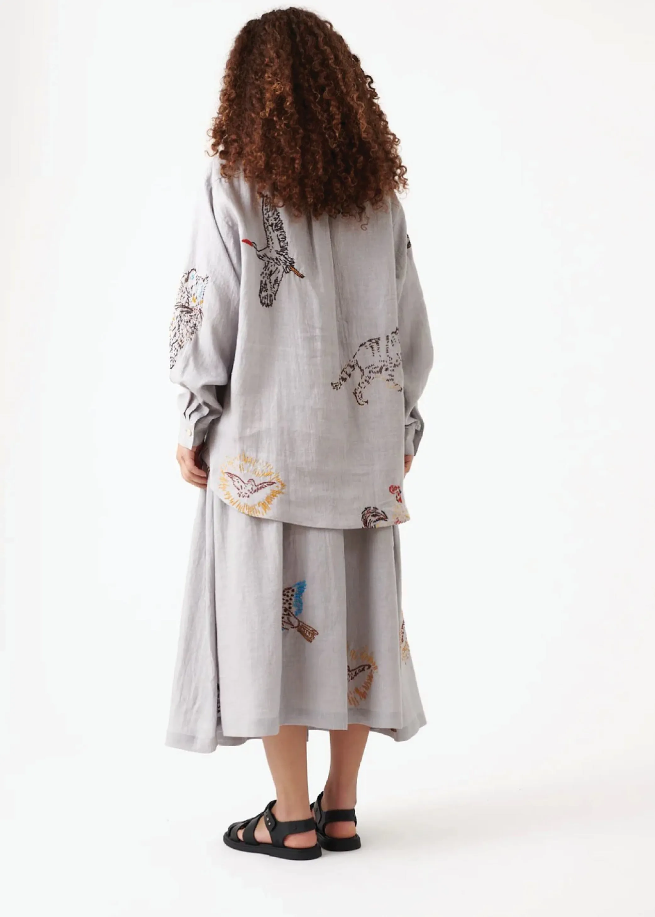 Unisex Shirt, Hand Embroidered Animals