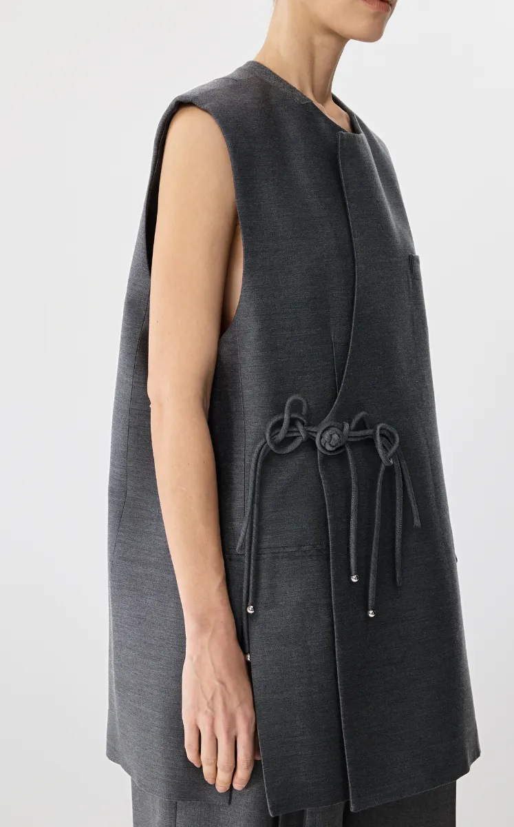 Vest / JNBY Twist Knot Lyocell Mid-Length Vest