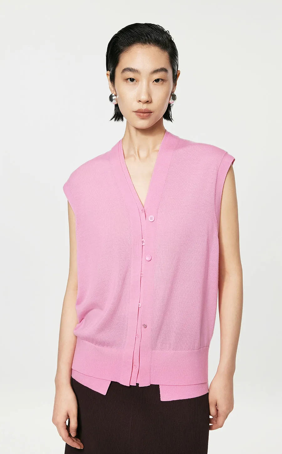 Vest/JNBY Collarless Thin Knit Vest